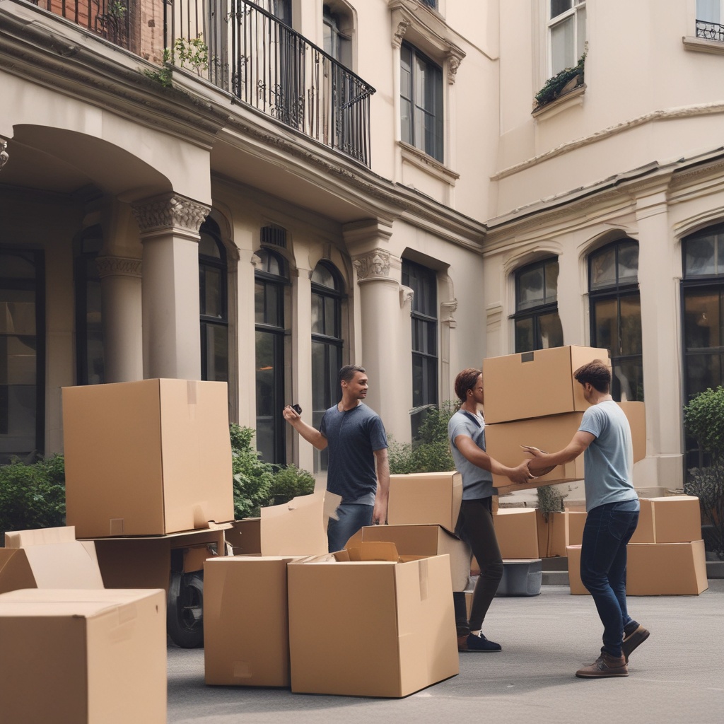 People moving boxes and furniture